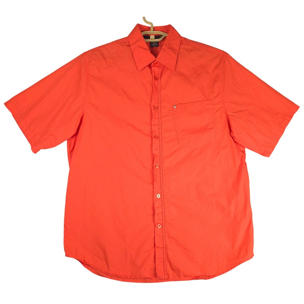 Vintage Marithe Francois Girbaud Mens XL Orange Cotton Button Down Shirt